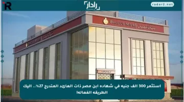 استثمر 300 ألف جنيه في شهادة ابن مصر ذات العائد المتدرج 27%.. إليك الطريقة الفعالة!